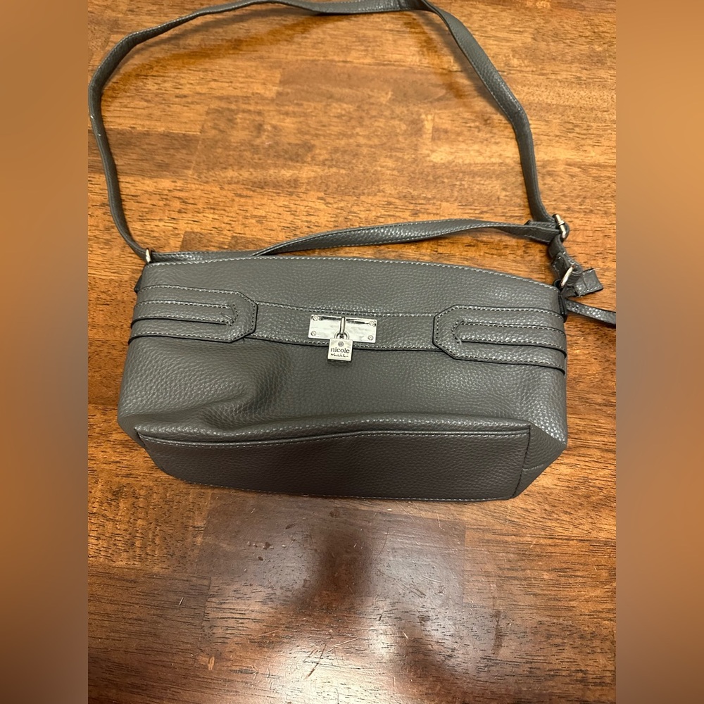 Like New Nicole Miller Charcoal Crossbody Shoulder Bag